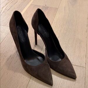 Tony Bianco Dark Brown Suede Heels